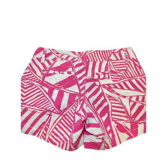 Lilly‎ Pulitzer Women 2 Shorts Pink & White Callahan 5" Yacht Sea Print Nautical - Picture 8 of 11